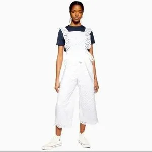 Topshop Pants Jumpsuits Topshop Embroidered Ruffle Jumpsuit